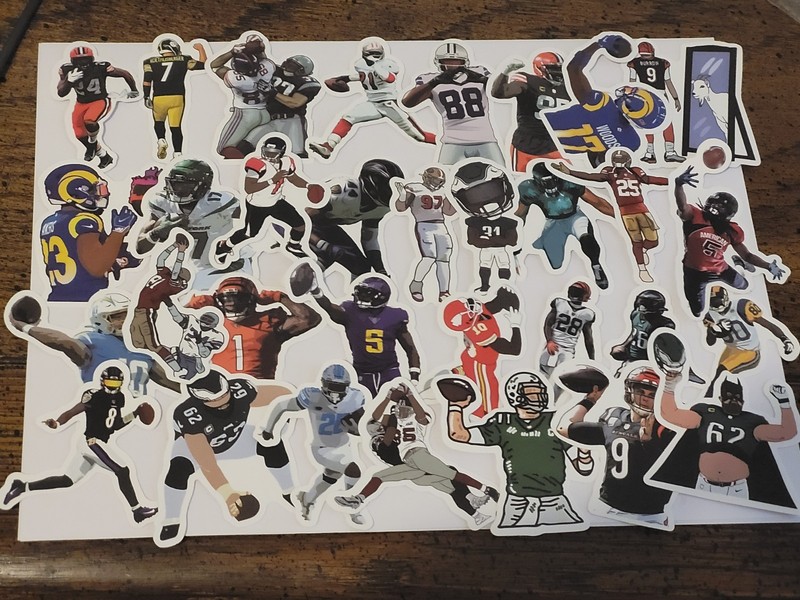 10 PCS American Football Famous Players Sports Teams Stickers BRAND NEW