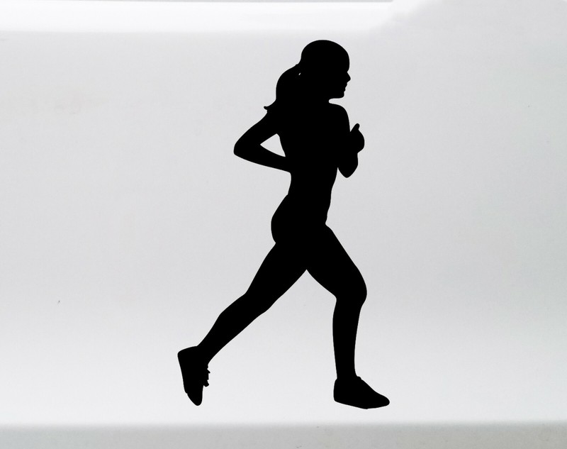 Track Runner Girl Vinyl Decal - Female Marathon 10k 5k 1/2 Half Die Cut Sticker gallery