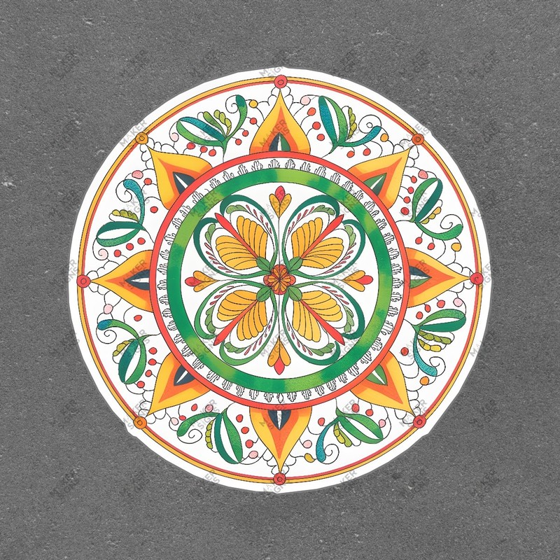 Vibrant Circular Mandala Art Sign Intricate Floral Design Home Decor #8240