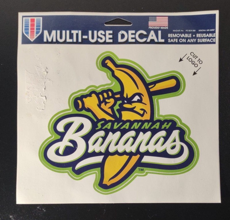 Savannah Bananas Decal ⚾️⚾️4×4 Water Bottle, Laptop, Car Window, Wincraft NEW