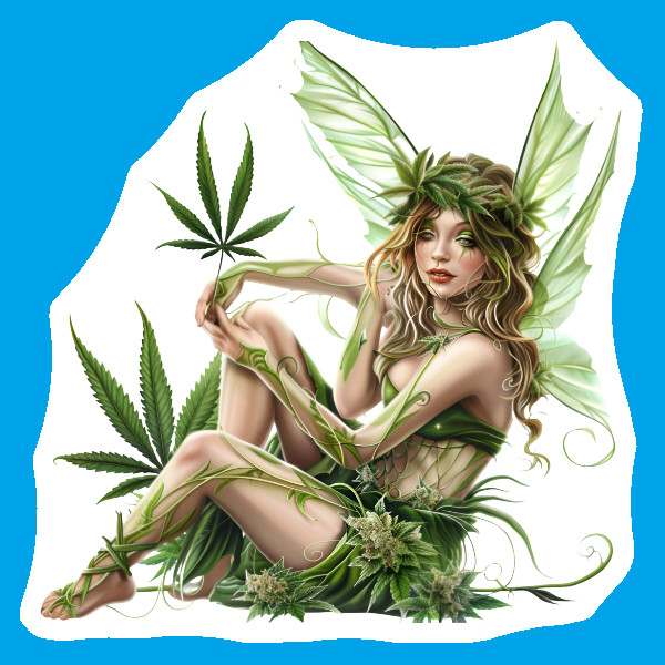 Fairy Themed Vinyl Sticker Weed Fairy Decal Stoner Gift 420 Marijuana Fairycore gallery
