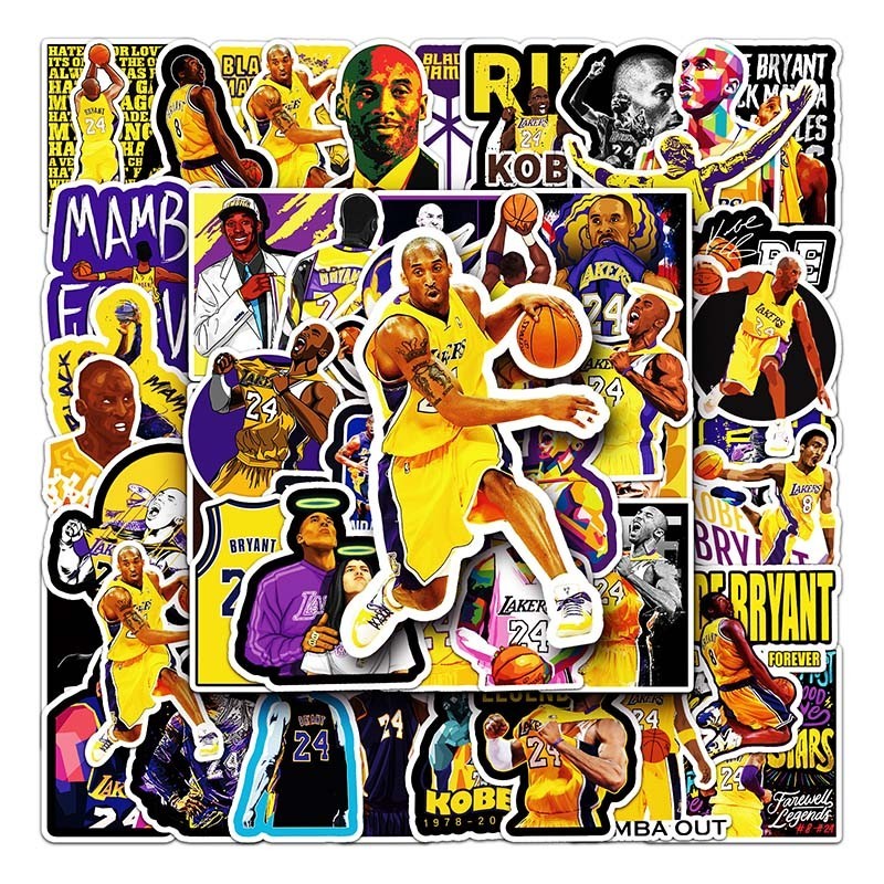51 PC Self-Adhesive Custom Vinyl PVC Stickers – Basketball Kobe Bryant Inspired gallery