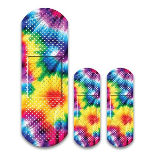Bandage Band Aid Decal Sticker (3 Pack) 1-9 x 3 Inch and 2-5 x Rainbow Tie-dye