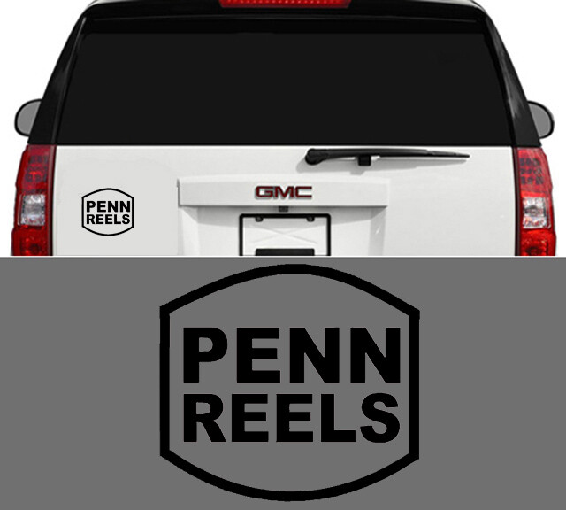 Penn Fishing Reels Tackle Outdoor Sports Vinyl Window Decal Sticker Black