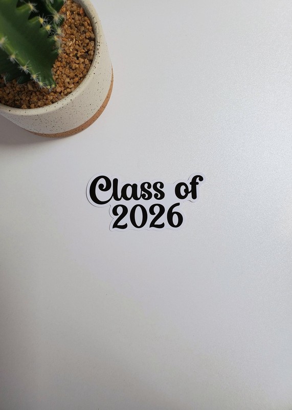Class of 2026 Text Sticker | Glossy Vinyl