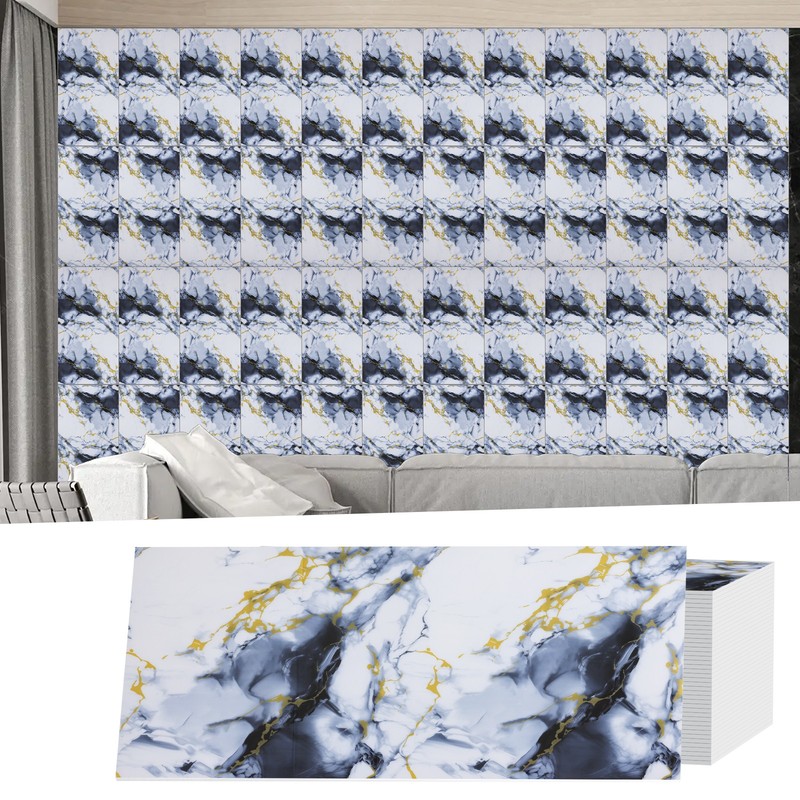 60x/120x Waterproof Self-Adhesive Marble Wall Stickers 23.6in Kitchen Decor DIY gallery