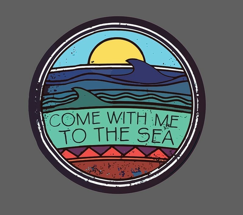 Come With Me To The Sea Sticker Waterproof - Buy Any 4 For $1.75 Each Storewide!