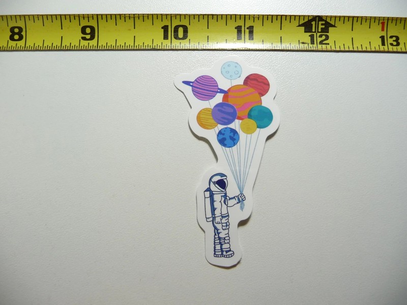 ASTRONAUT PLANET BALLOONS SMALL STICKER DECAL EXPLORATION OUTER GALAXY UNIVERSE