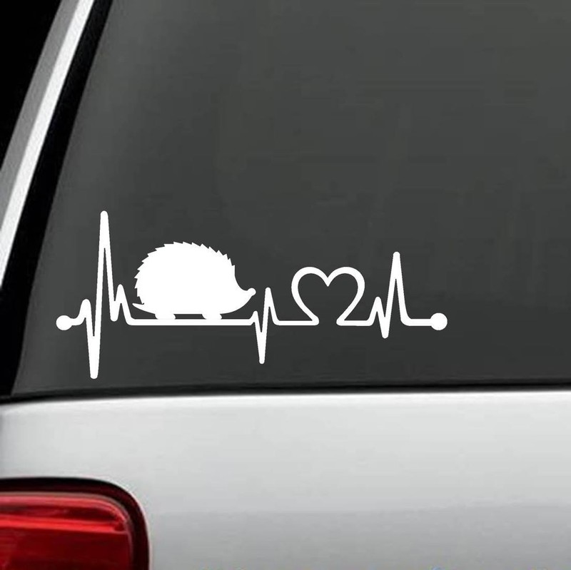 Hedgehog Heartbeat Decal Porcupine Lifeline Sticker for Car Pet Cage Deco F1083 gallery