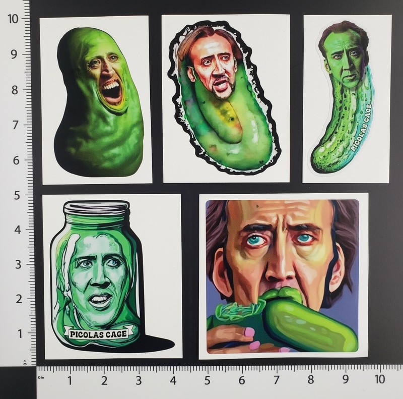 Picolas Cage 5 Pack Five Sticker Set / Nicolas Cage Stickers / Nic Cage 4″ ish