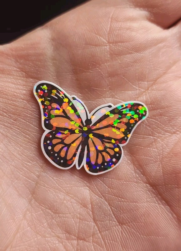 Mini Monarch Butterfly Stickers Includes 22 🦋 Laminated Sparkle Long Lasting🦋