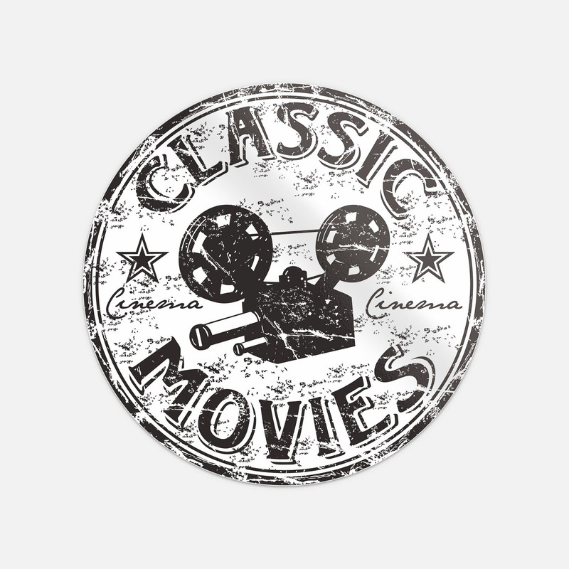 Classic Movies Cinema Grunge Stamp Vinyl Sticker Decal