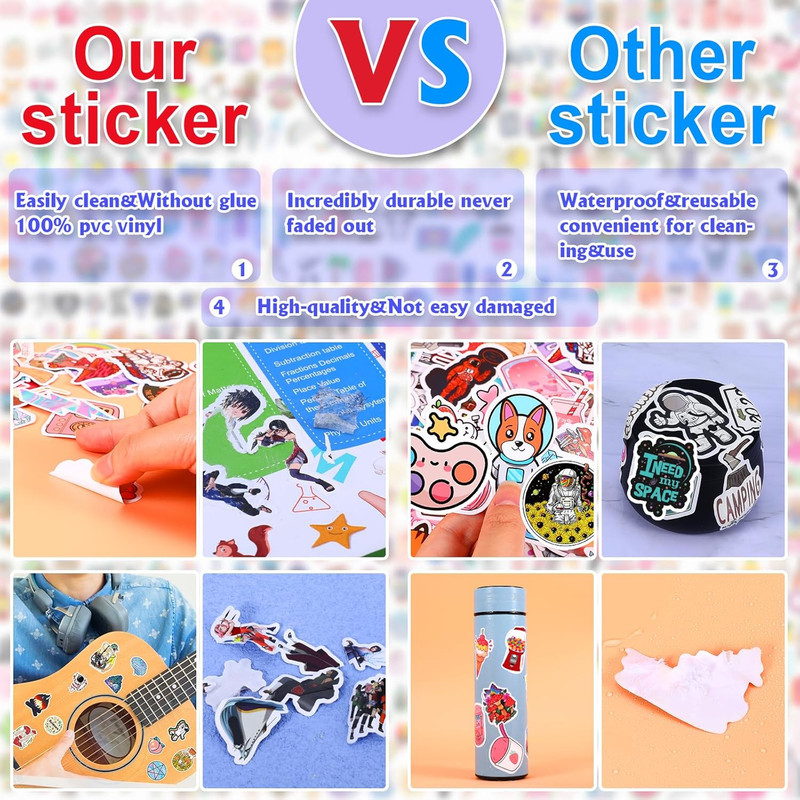 600 PCS Stickers Pack，Cute Colorful Waterproof Stickers，Vinyl Art Stickers.Stick gallery