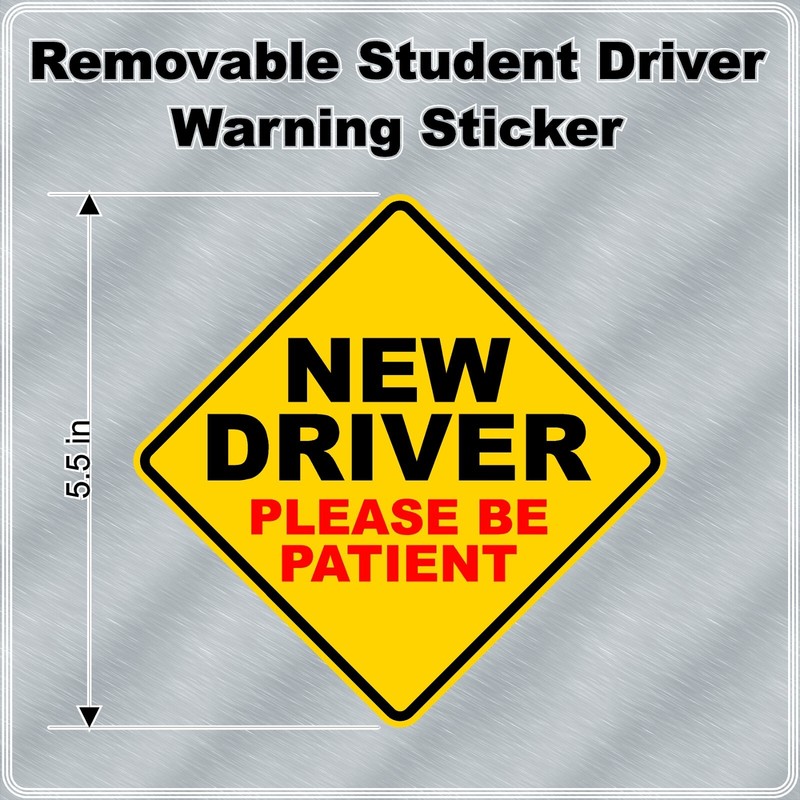 New Driver / Student Driver Laminated Removable Diamond Shape High Quality Decal