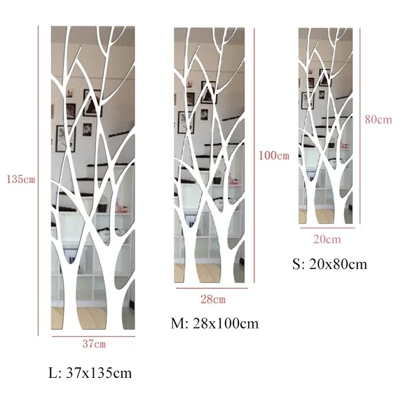 Tree Wall Stickers 3d Acrylic Lucky Diy Art Mirror Tv Background Home Decoration gallery