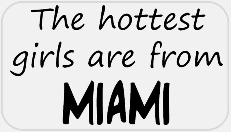 The Hottest Girls are from Miami – 100 Stickers Pack 2.25 x 1.25 inches Dade 305