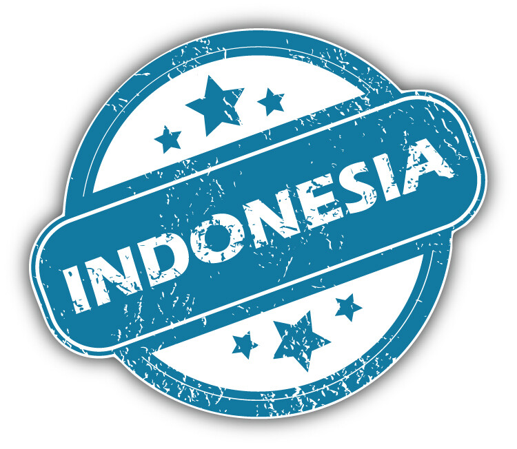 Indonesia Grunge Rubber Stamp Car Bumper Sticker Decal