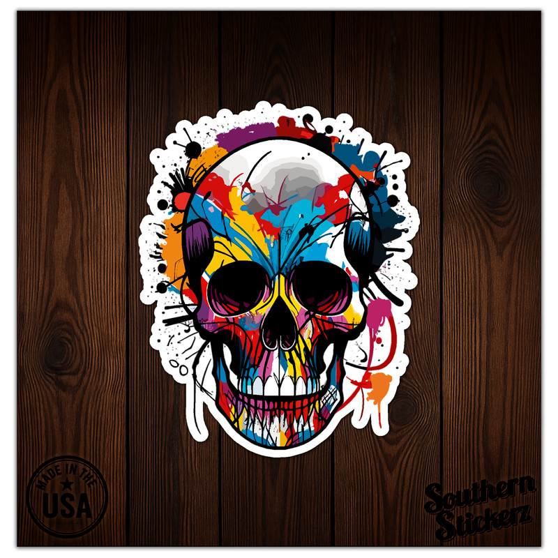 Graffiti Painted Skull – Vinyl Decal Sticker – Car Window Laptop – ebn11424