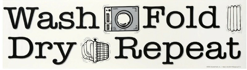 Wash Fold Dry Repeat Laundry Room Wall Decal Sticker