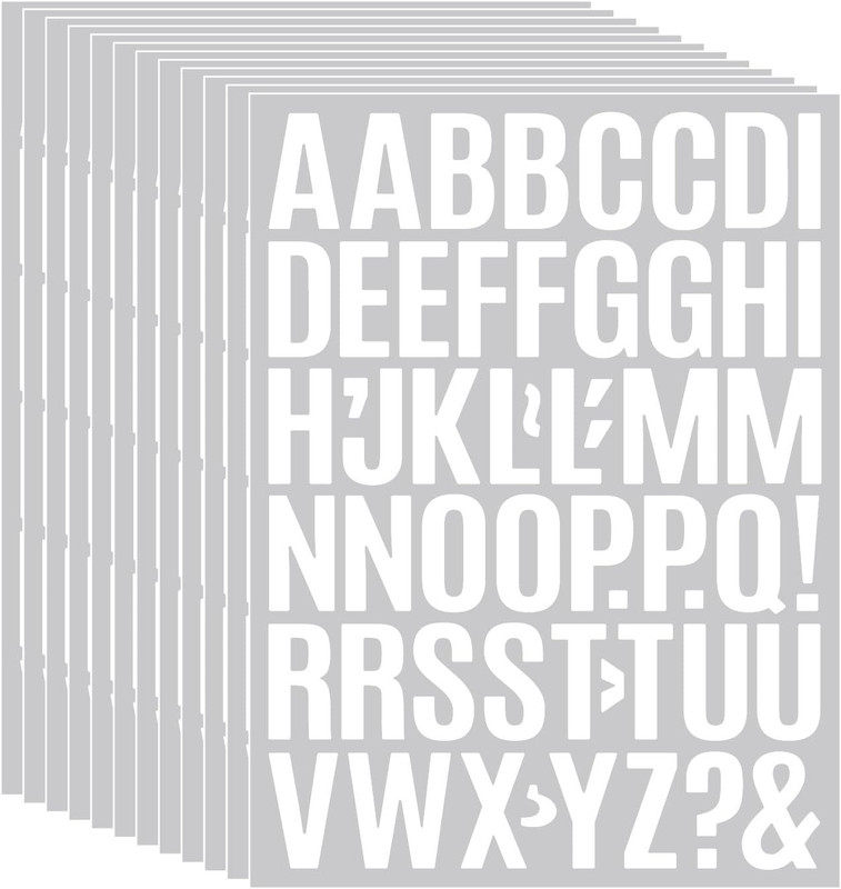 12 Sheets 1 Inch Vinyl Letter Stickers – Alphabet Decals for Windows, Walls, Doo gallery