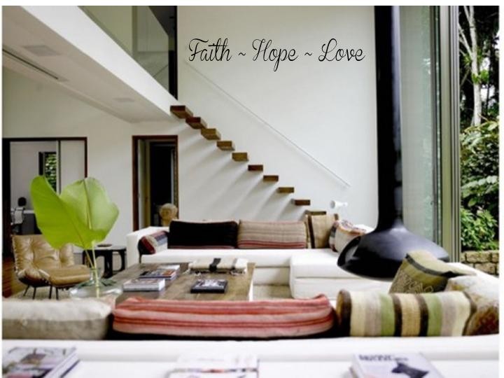FAITH ~ HOPE ~ LOVE Vinyl Wall Art Decal Words Lettering Sticker Home Decor 24″