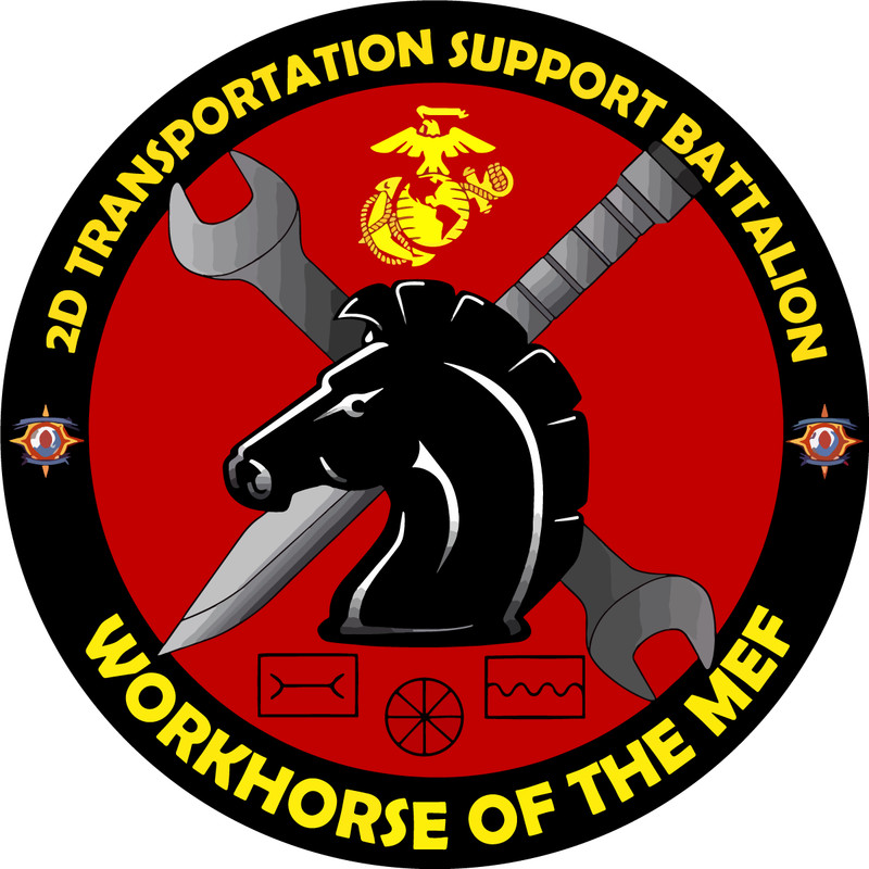 US Marine Corps Badge Sticker 2nd Transportation Support Battalion