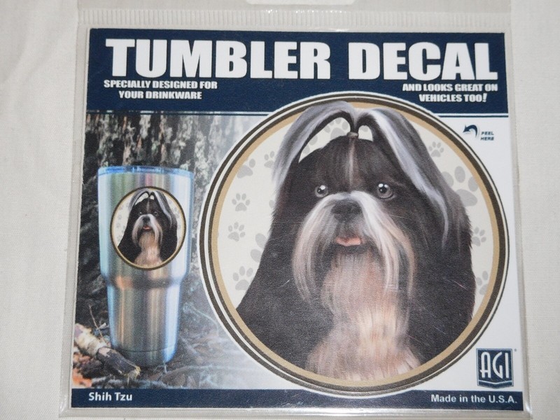 AGI TUMBLER DECAL SHIH TZU DOG 3" FOR VEHICLES TOO YETI NEW gallery
