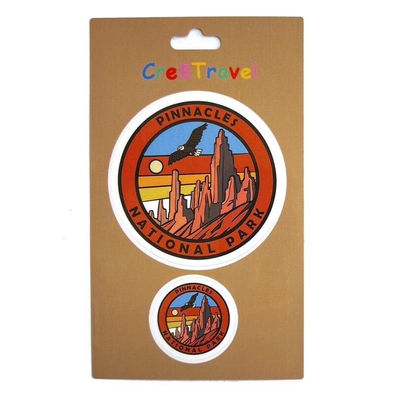 Pinnacles National Park Sticker Set – 2-Pack Vinyl Stickers (2″ & 1″)