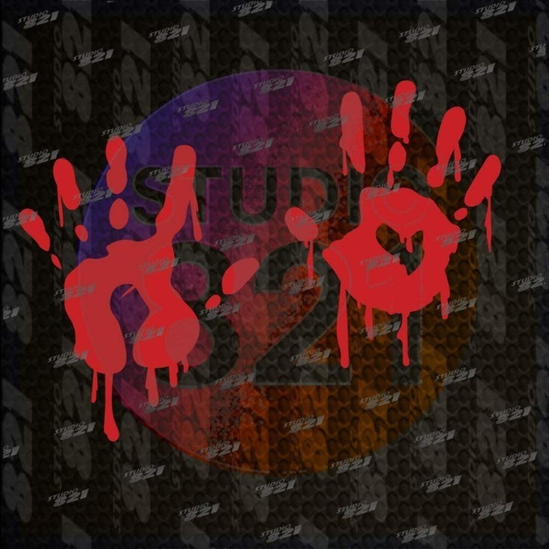 BLOODY HANDS SET OF 2 Halloween decoration Vinyl Decal Die Cut Sticker Best