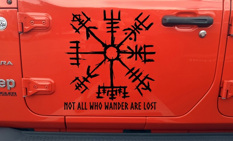 Not All Who Wander Are Lost Viking Compass Vegvisir V1 Vinyl Decal Sticker RV gallery