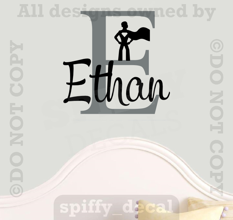 MONOGRAM WITH GRAPHIC Personalized Name Vinyl Wall Decal Sticker Boys Nursery gallery