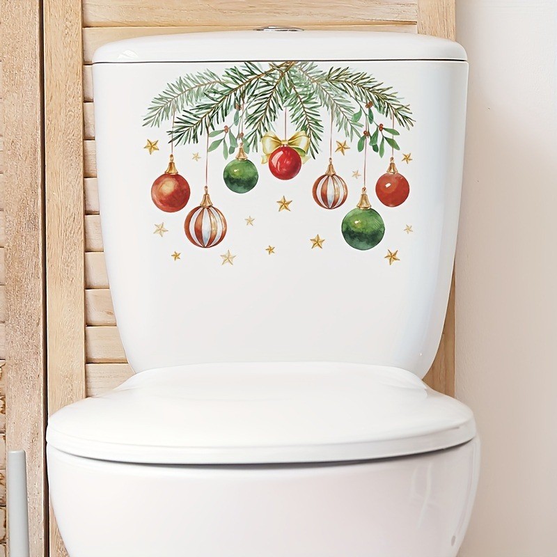 Christmas Toilet Sticker Self-Adhesive Xmas Ornaments for Holiday Bathroom Decor gallery