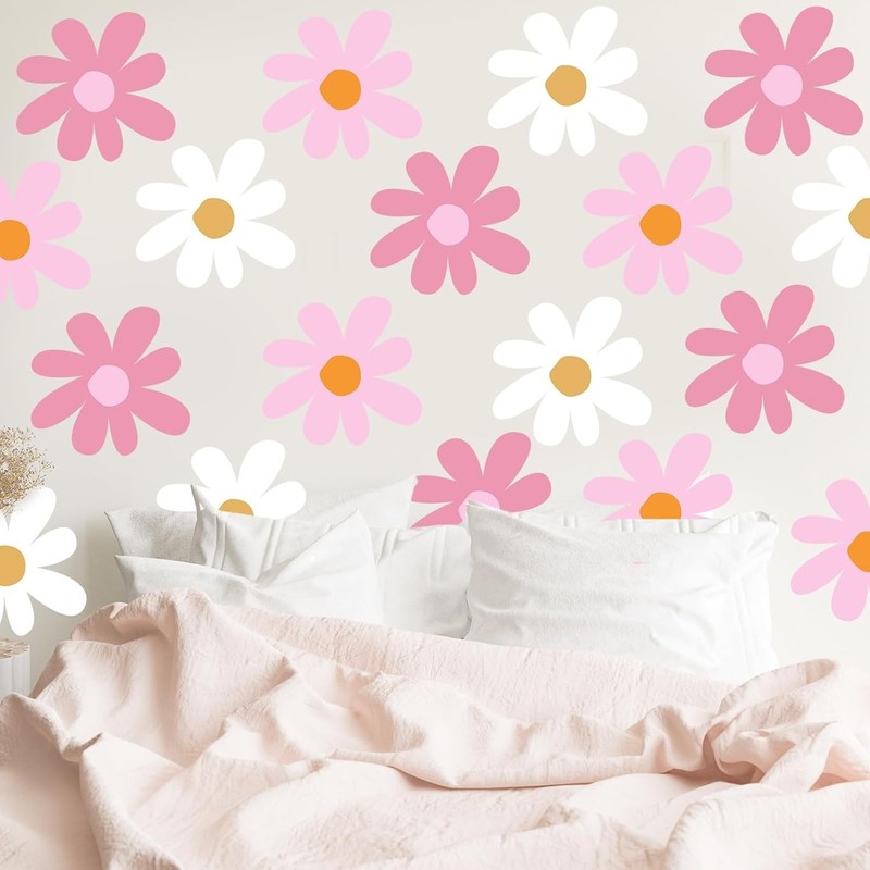 Delicate Daisy Peel and Stick Wall Decals - 12 Sheets for Kid-Friendly Spaces gallery