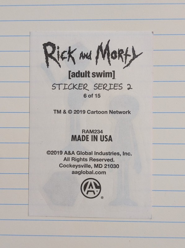 Rick & Morty Vending Sticker - 2019 Adult Swim Cartoon Network - Mr. Meeseeks gallery