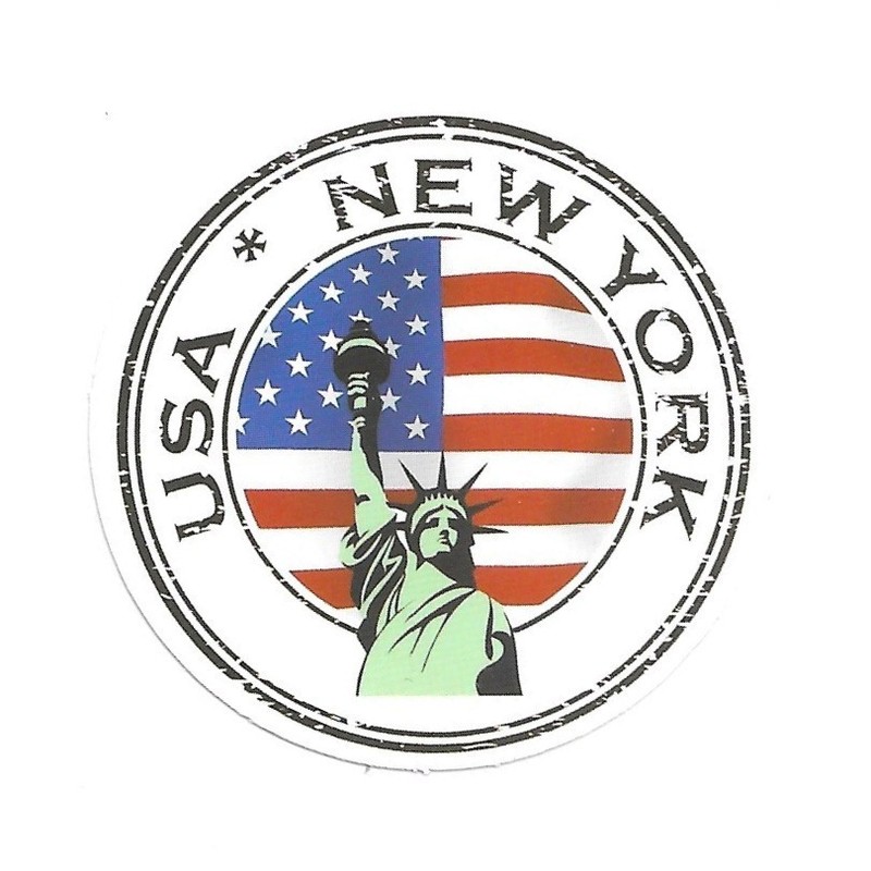 USA New York Statue of Liberty Flag Stamp Vinyl Sticker Die Cut Journal Travel