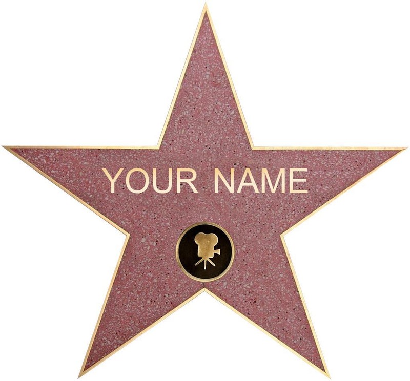 PERSONALIZED WALK OF FAME Star Decal Removable Wall Sticker Decor Hollywood FS