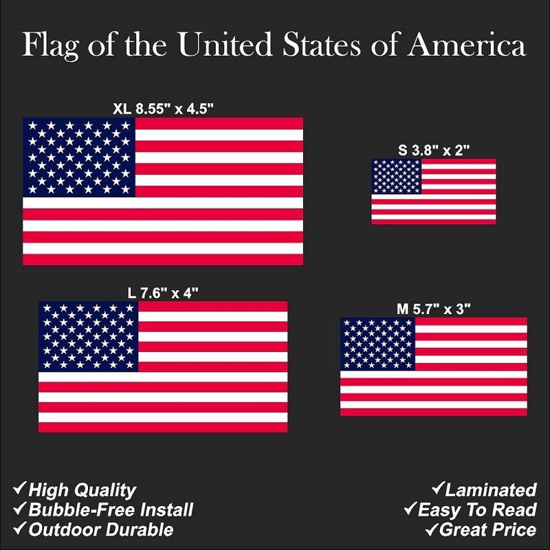 Flag of the United States of America Gloss Laminated Decal Sticker Choose Size gallery