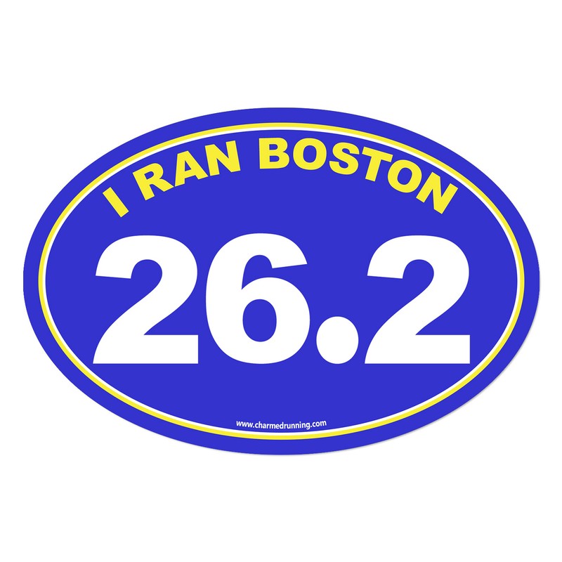 I Ran Boston Marathon 26.2 CUSTOM YEAR Removable Sticker Decal or Car Magnet gallery