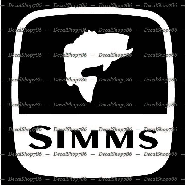 Simms Fishing Tackles – Outdoor Sports – Vinyl Die-Cut Peel N’ Stick Decals