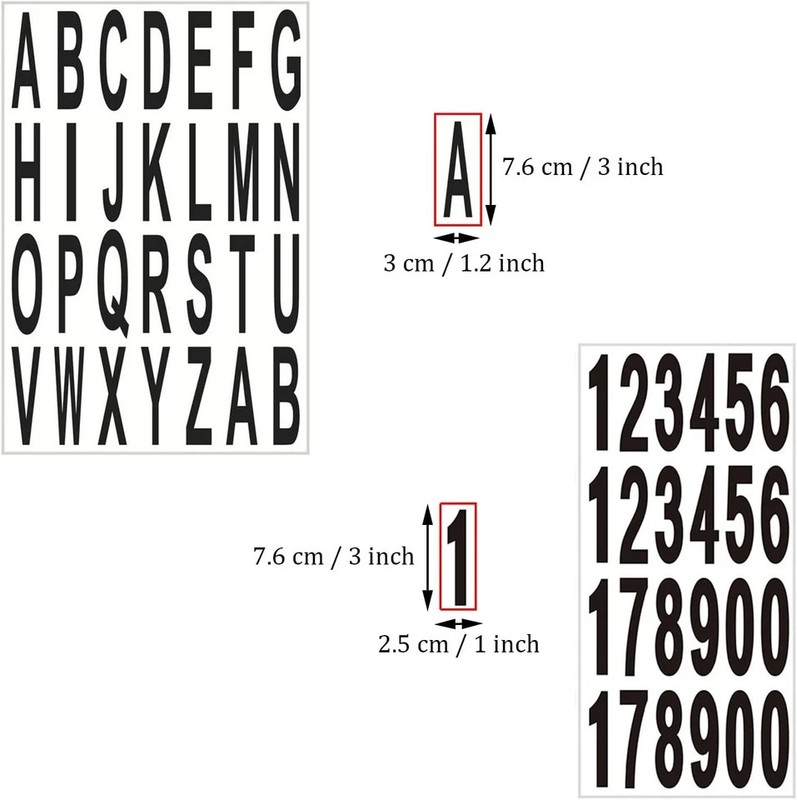 10 Sheets 3 Self-Adhesive Vinyl Numbers & Letters Stickers for Mailbox & Signs gallery