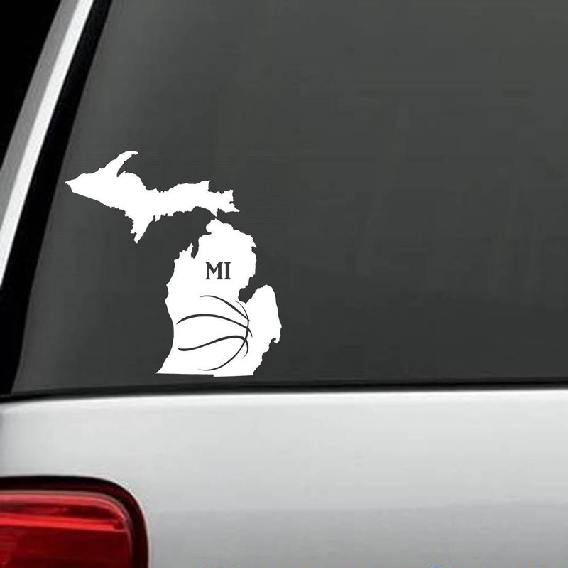Michigan Basketball Decal Sticker Car Van SUV Laptop Wolverines Spartans M1042
