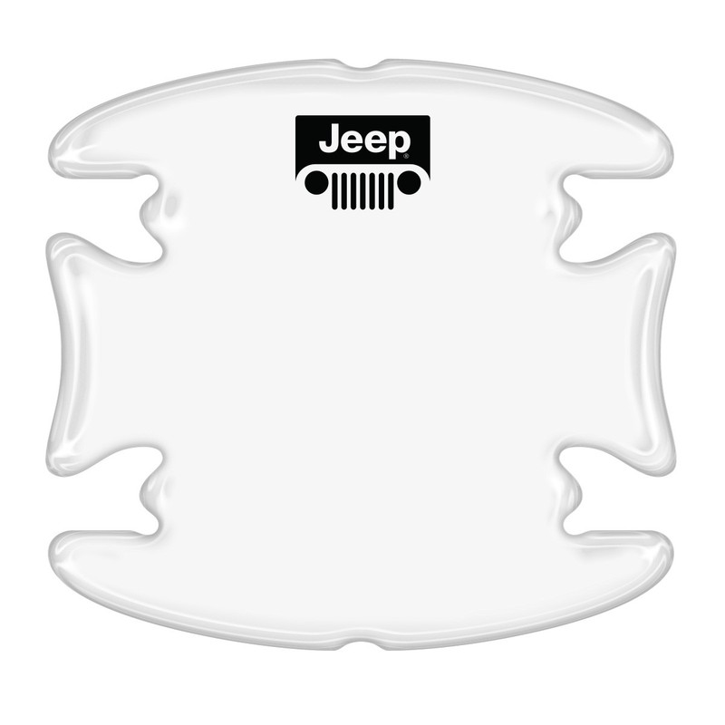 Jeep Grill Logo Universal Car Door Handle Cup Protector Clear Decal Sticker