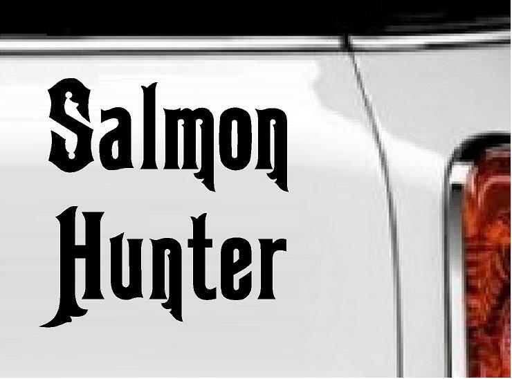 Salmon Hunter Vinyl Decal Home Décor 5″ x 5″