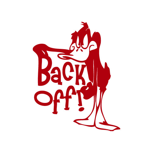 Daffy Back Off Die Cut Decal Made in USA Multiple Colors 6+yrs gallery