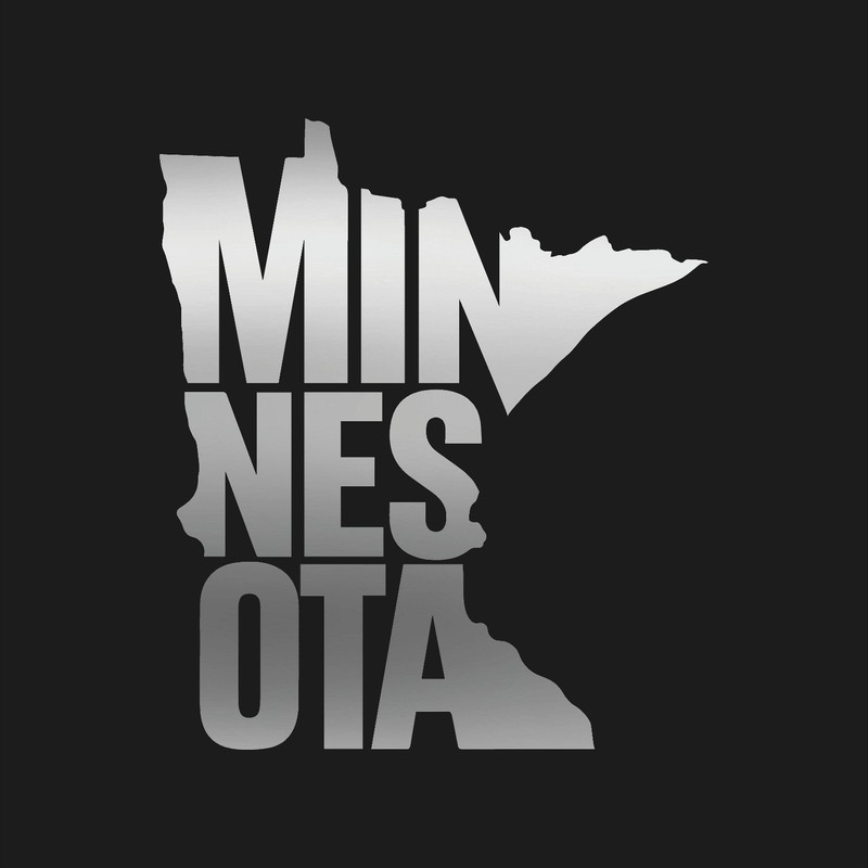 Minnesota State Typography Name Outline Vinyl Decal State Word Art shape sticker