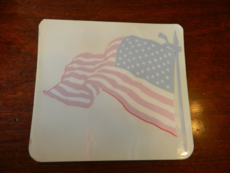 Seet of 2, Waving American Flag Vinyl Window Decal Sticker 5.5″ x 5.875″