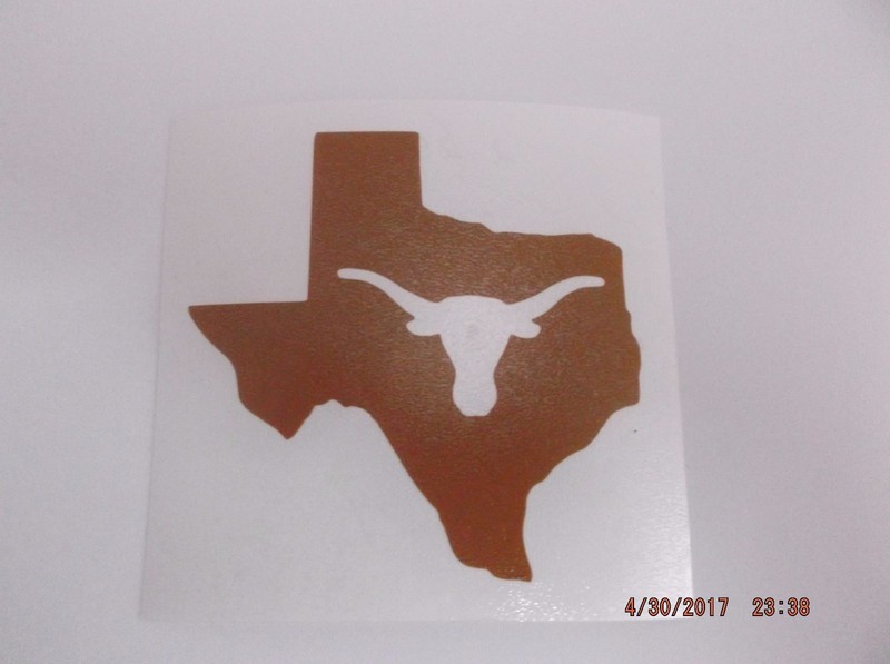 Texas Longhorns w/ State Decal Sticker for Colster Rambler Truck, Car,Window