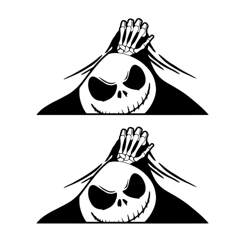 Jack Skeleton Peeking Nightmare Before Christmas Two PK 8″ Vinyl Decals Vehicles