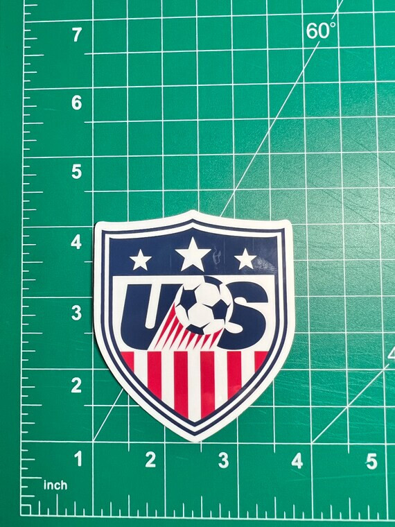 USMNT Old Soccer Shield/Crest - Laminated Vinyl Sticker - 3"x3" USA gallery