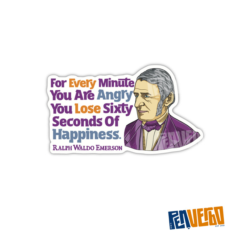 Ralph Waldo Emerson Quote Sticker 2pcs | Happiness | PI543